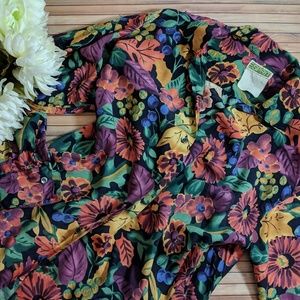 Vintage Esprit Floral Fall Print Button Down